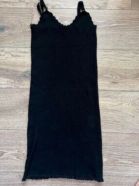 ASTER Black Ribbed Tank Sleeveless Dress Size Large